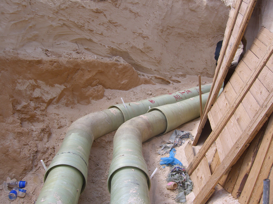 玻璃钢弯头-利比亚西尔特油田消防管线